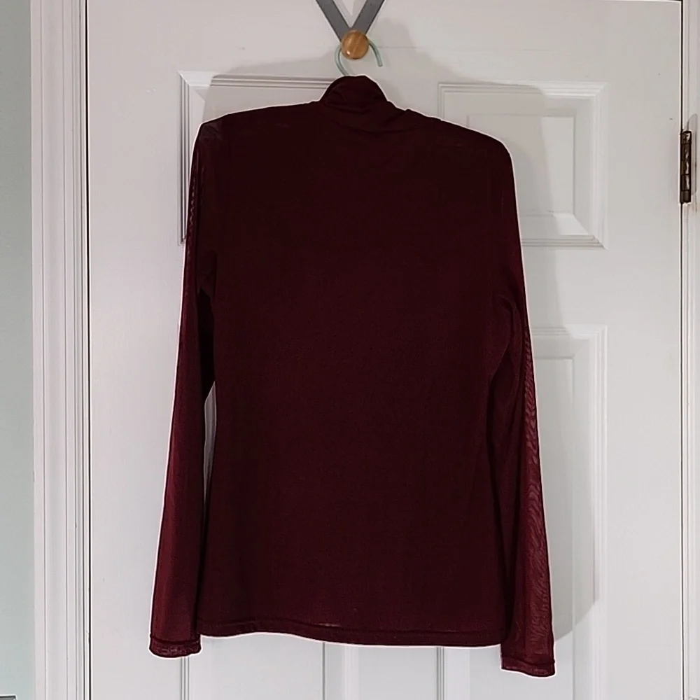 Patrizia Luca Burgundy Long Sleeve Blouse - Picture 3 of 9